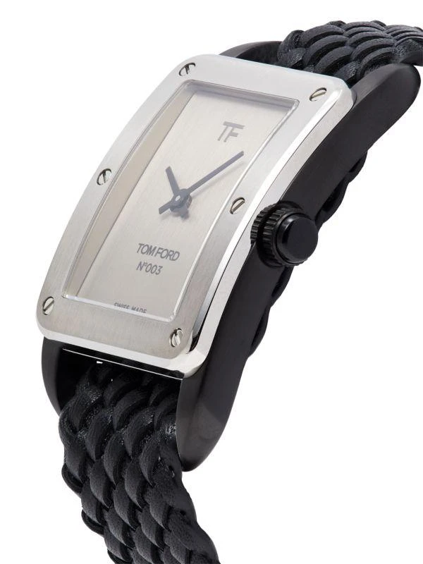 商品Tom Ford|No.003 31MM Stainless Steel & Braided Leather Strap Watch,价格¥5946,第3张图片详细描述