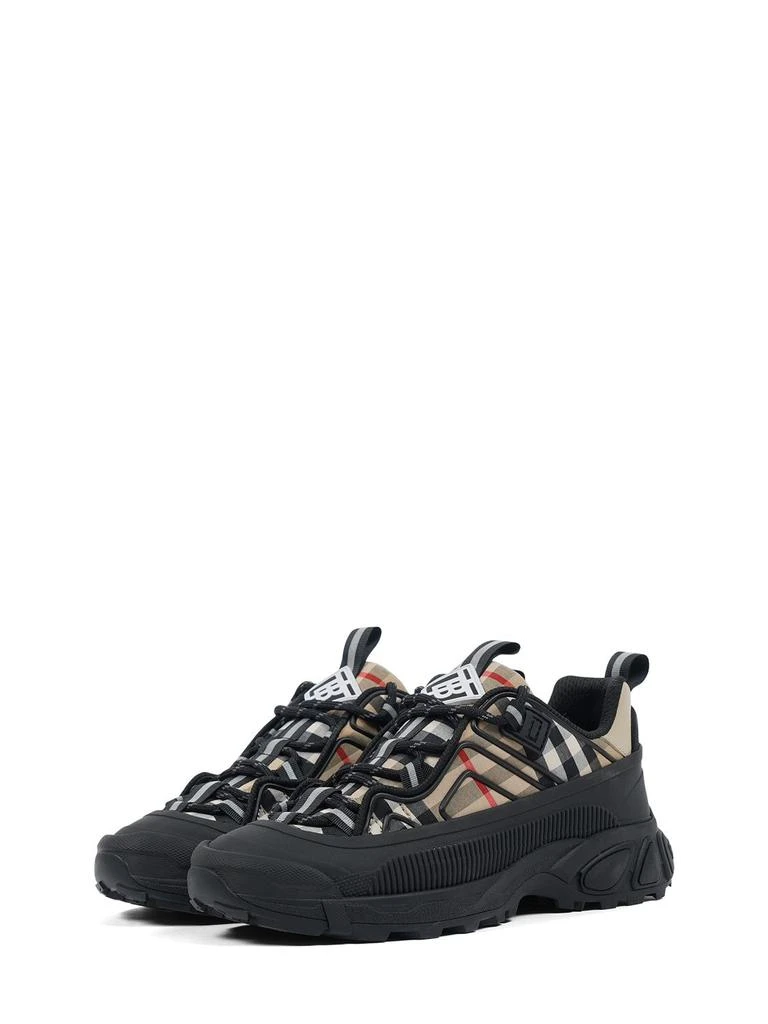 商品Burberry|Cotton & Leather Lace-up Sneakers,价格¥3944,第2张图片详细描述