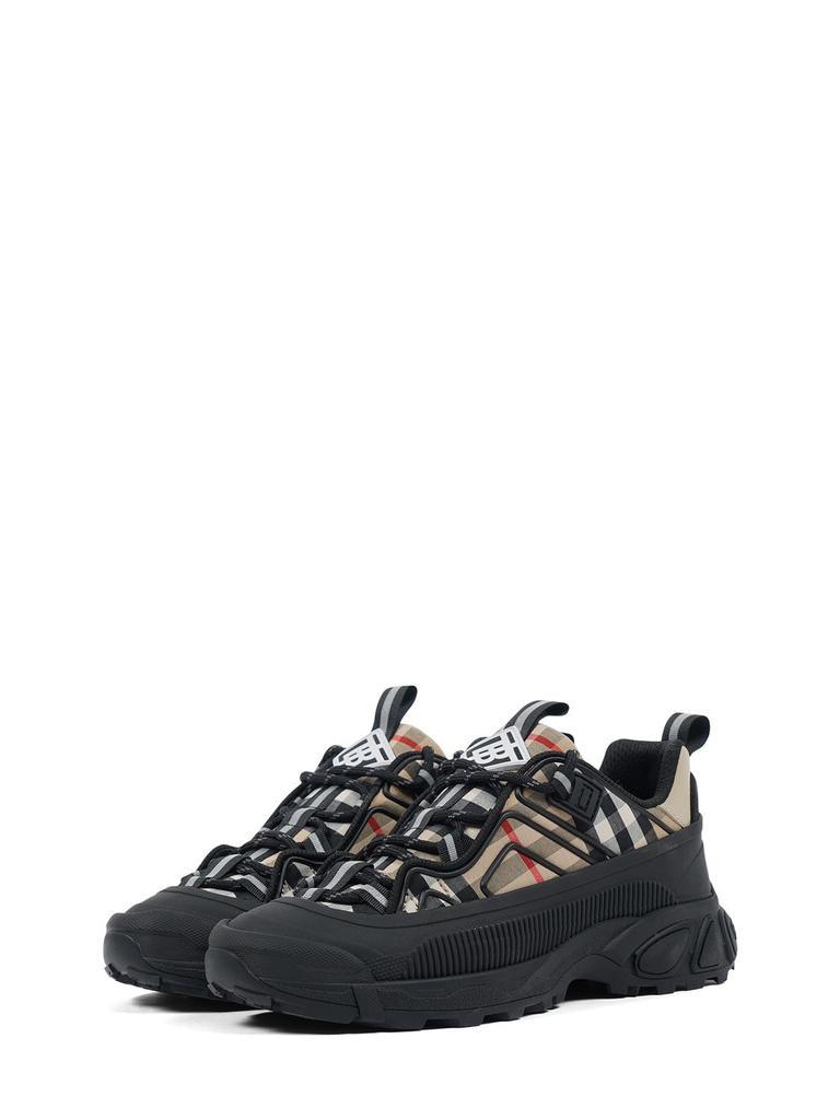 商品Burberry|Cotton & Leather Lace-up Sneakers,价格¥3581,第4张图片详细描述