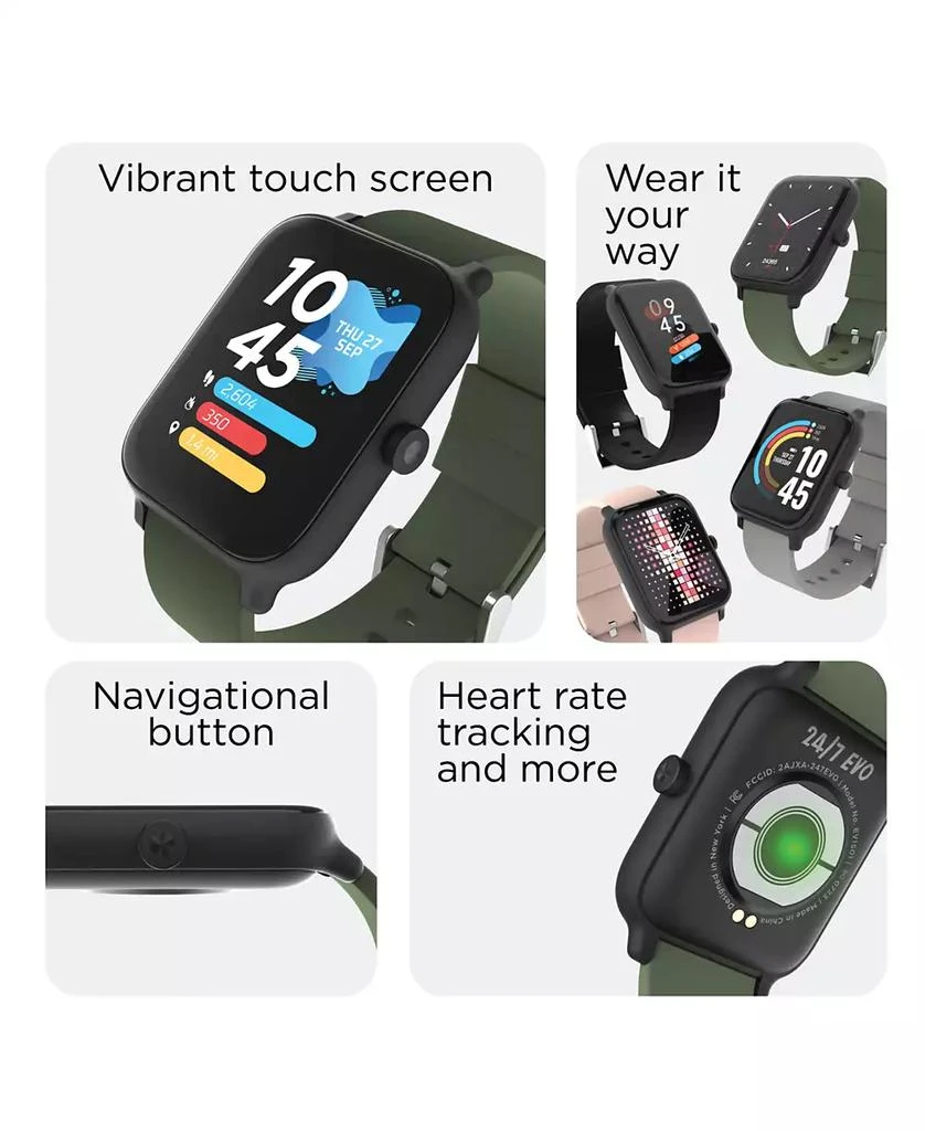 商品24/7 EVO|Unisex Olive Silicone Strap Smartwatch 37.5mm,价格¥486,第2张图片详细描述