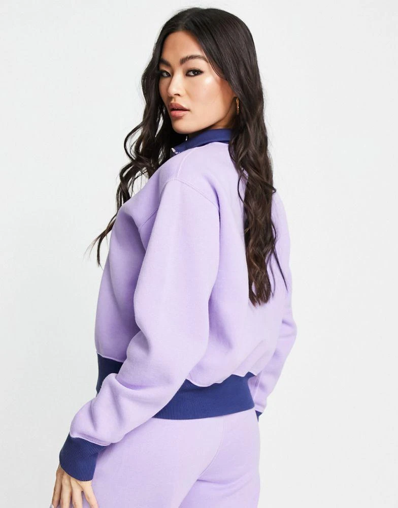 商品Ralph Lauren|Polo Ralph Lauren x ASOS exclusive collab co-ord logo 1/4 zip sweatshirt in lavender,价格¥817,第2张图片详细描述