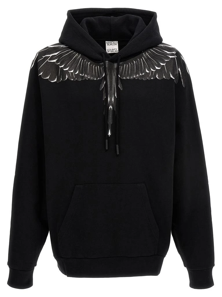 商品Marcelo Burlon|Wings Sweatshirt Black,价格¥1424,第1张图片