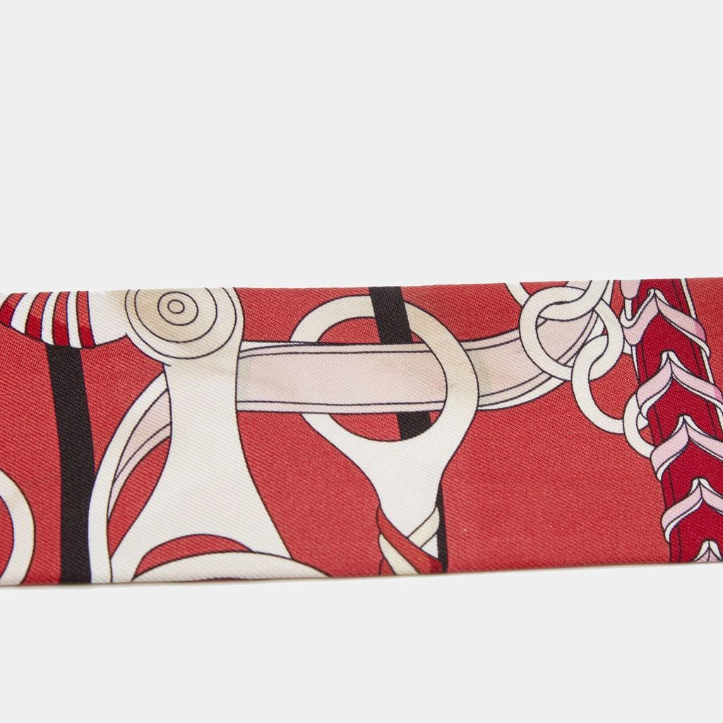 商品[二手商品] Hermes|Hermès Red Panoplie Equestre Silk Twilly,价格¥1423,第3张图片详细描述