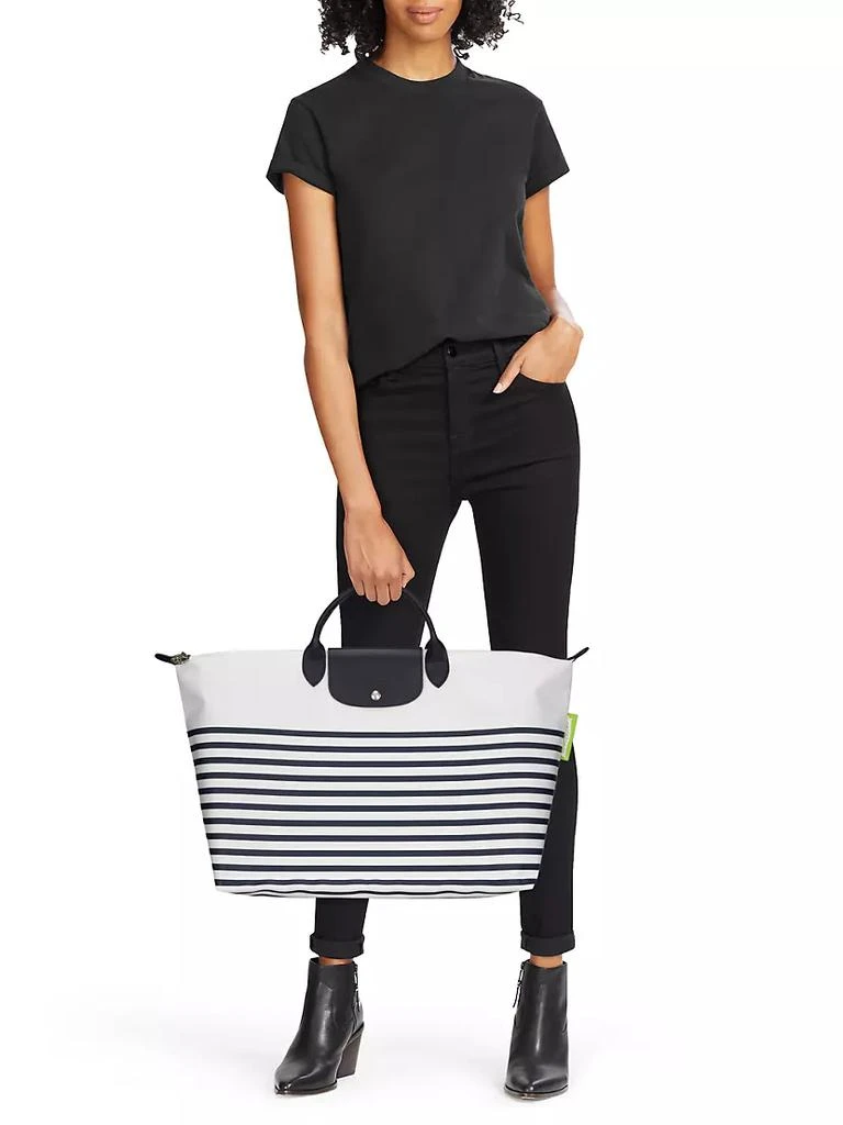 商品Longchamp|Le Pliage Striped Travel Tote Bag,价格¥1359,第2张图片详细描述