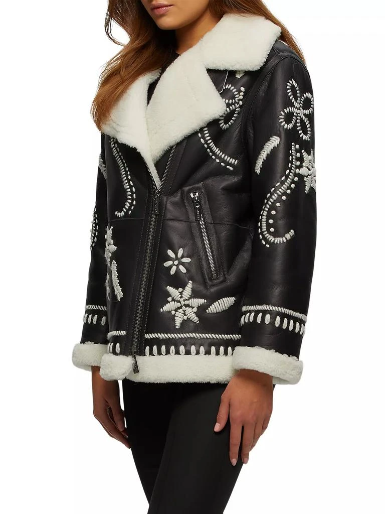 商品Gorski|Select Shearling Lamb Zip Jacket with Wool Embroidery,价格¥14468,第3张图片详细描述