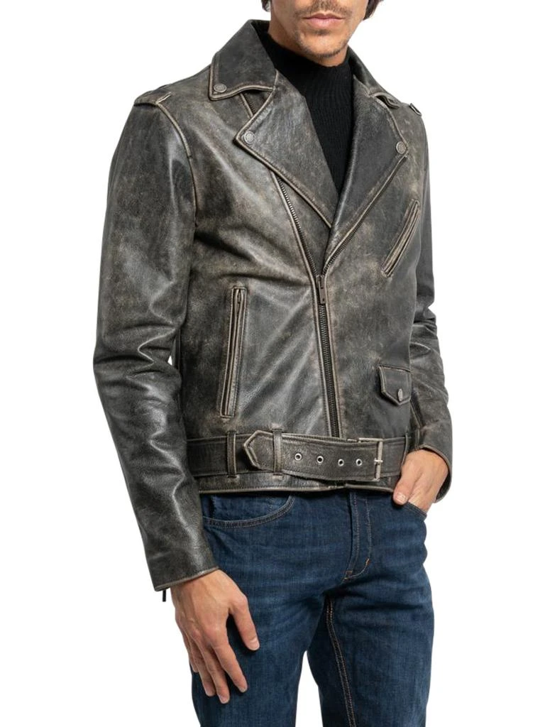商品Golden Goose|GOLDEN M`S DISTRESSED LEATHER JACKET,价格¥14312,第3张图片详细描述