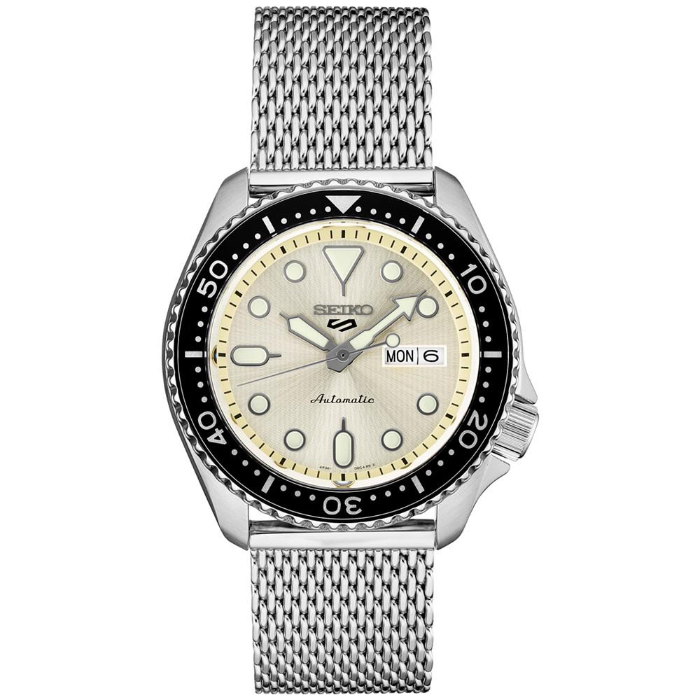 Men's Automatic 5 Sports Stainless Steel Mesh Bracelet Watch 43mm商品第1张图片规格展示