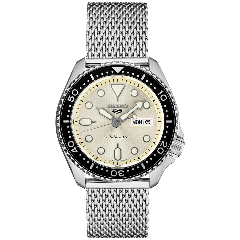 商品Seiko|Men's Automatic 5 Sports Stainless Steel Mesh Bracelet Watch 43mm,价格¥1677,第1张图片