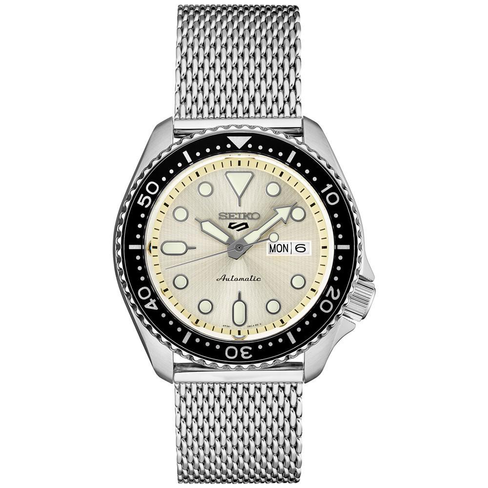 商品Seiko|Men's Automatic 5 Sports Stainless Steel Mesh Bracelet Watch 43mm,价格¥1954,第1张图片