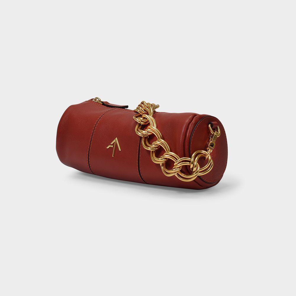 商品Manu Atelier|XX Mini Cylinder Shoulder Bag in Redbole Soft Leather,价格¥3380,第4张图片详细描述