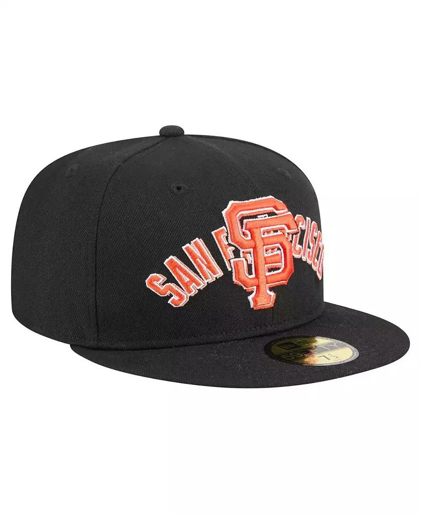商品New Era|Men's Black San Francisco Giants Overlap 59FIFTY Fitted Hat,价格¥333,第4张图片详细描述