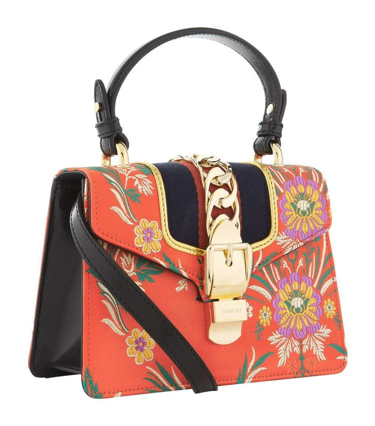 商品Gucci|Mini Sylvie Floral Jacquard Shoulder Bag,价格¥15634,第3张图片详细描述