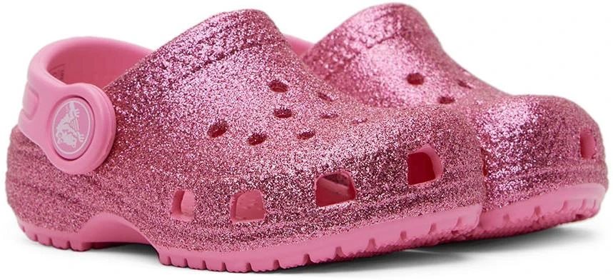 商品Crocs|Baby Pink Classic Glitter Clogs,价格¥388,第4张图片详细描述
