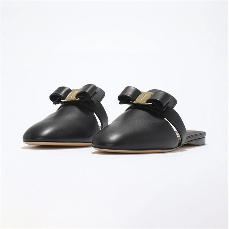 Salvatore Ferragamo 菲拉格慕 女士黑色牛皮拖鞋 01-P963-715346 商品