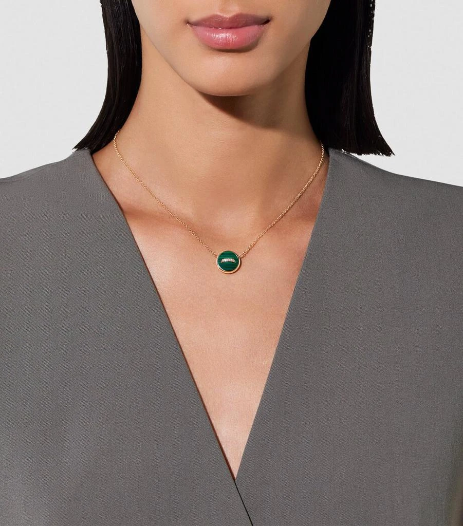 商品Pomellato|Rose Gold, Diamond, Mother-of-Pearl and Malachite Pom Pom Dot Necklace,价格¥20613,第2张图片详细描述