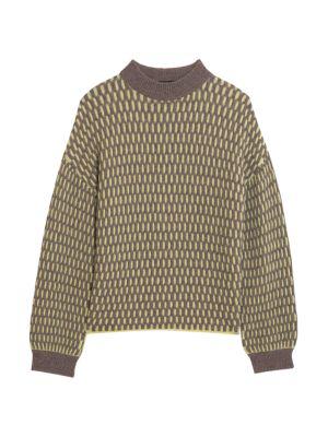 Plaited Two-Tone Cashmere Sweater商品第4张图片规格展示