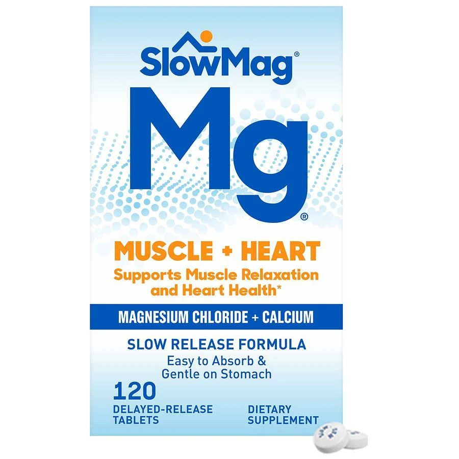 商品SlowMag MG|Muscle + Heart Magnesium Chloride with Calcium Supplement,价格¥216,第1张图片