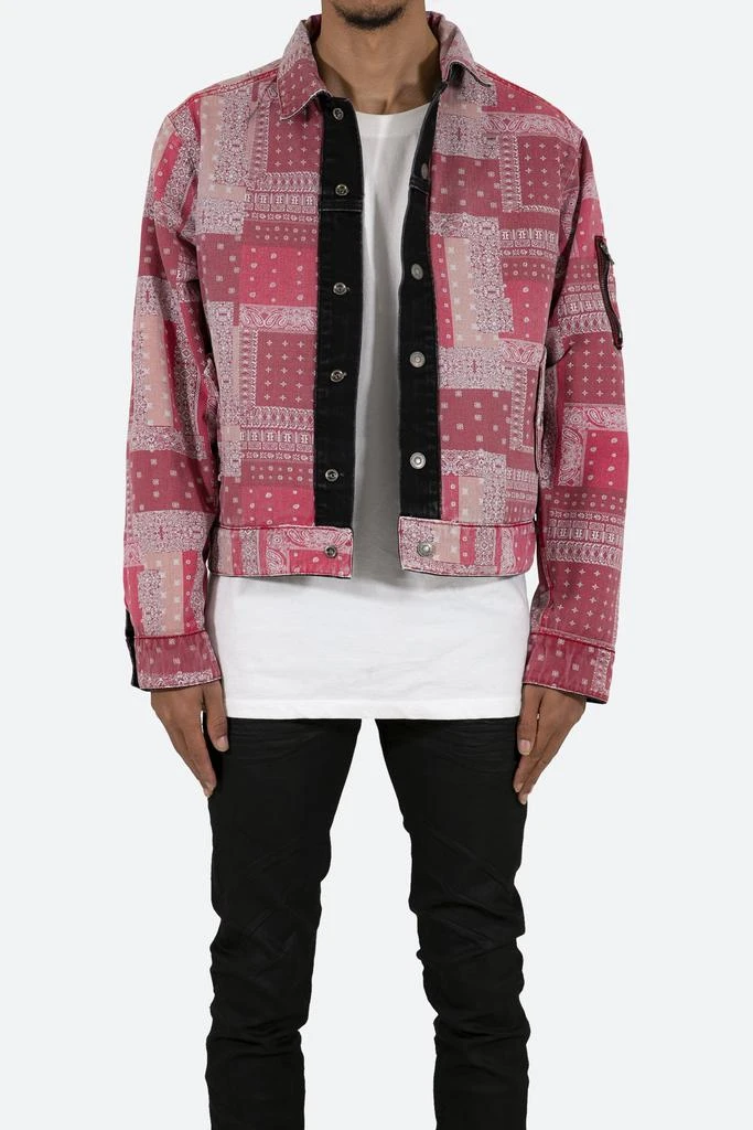 商品MNML|Reversible Paisley Trucker Jacket - Black/Red,价格¥344,第1张图片