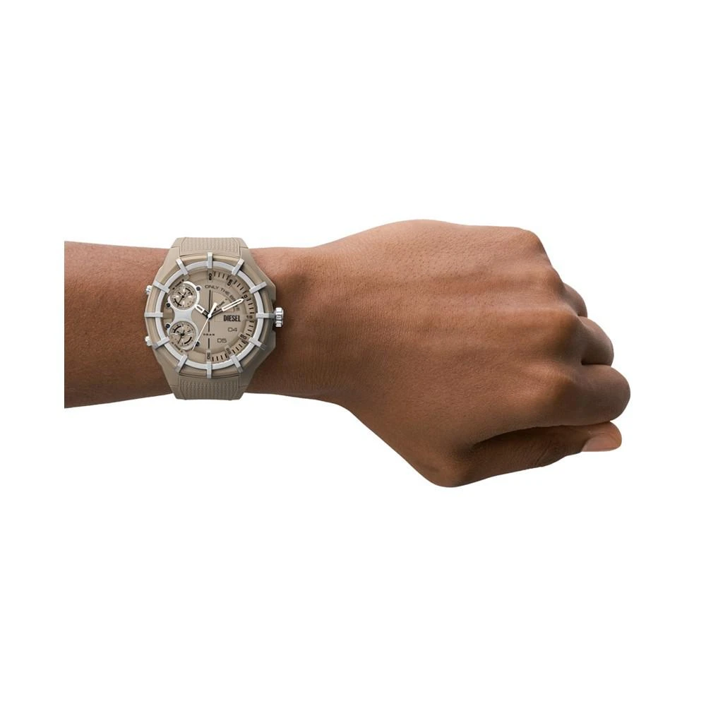 商品Diesel|Men's Chronograph Framed Taupe Silicone Strap Watch 51mm,价格¥1173,第4张图片详细描述