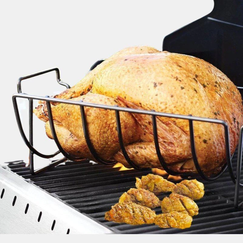 商品Vigor|BBQ Chicken Drumsticks Rack Stainless Steel And BBQ Rib Rack Non Stick Rib Roast Rack 1 COMBO PACK,价格¥333,第2张图片详细描述