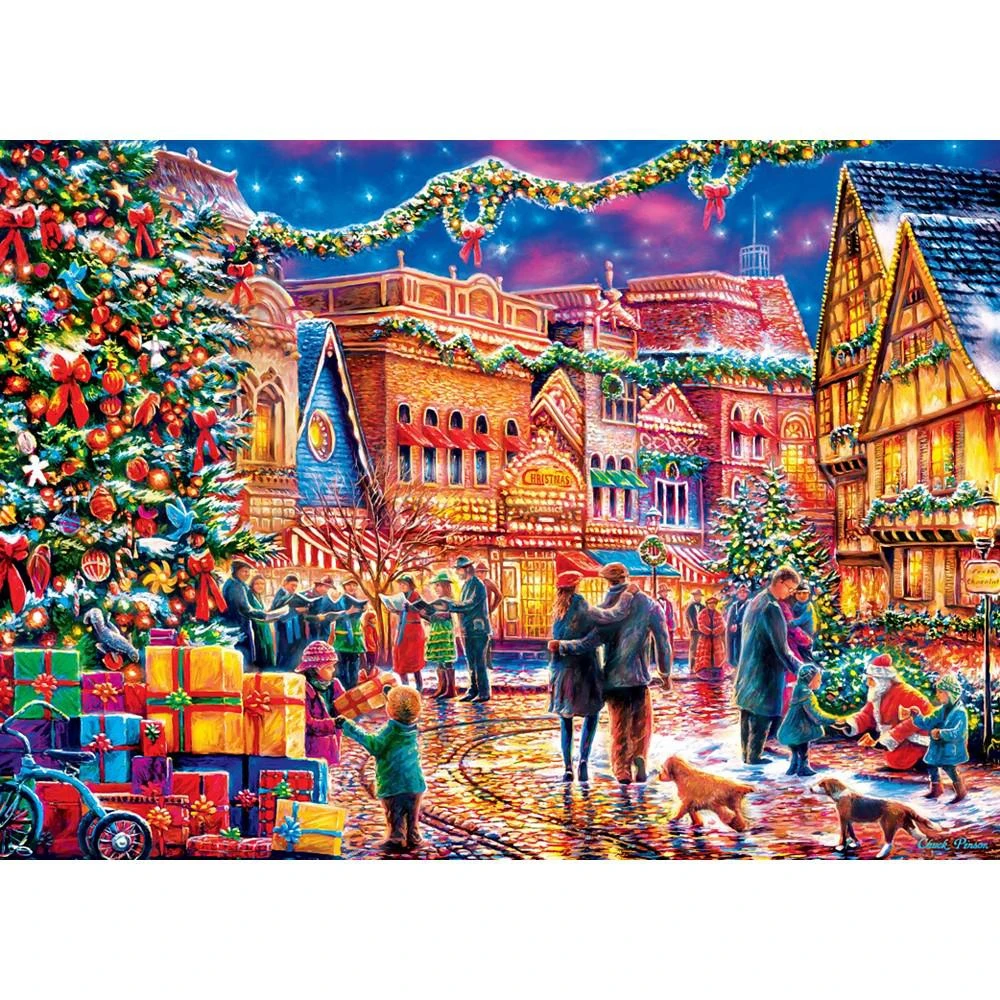 商品MasterPieces Puzzles|MasterPieces 1000 Piece Christmas Jigsaw Puzzle - Village Square,价格¥164,第3张图片详细描述