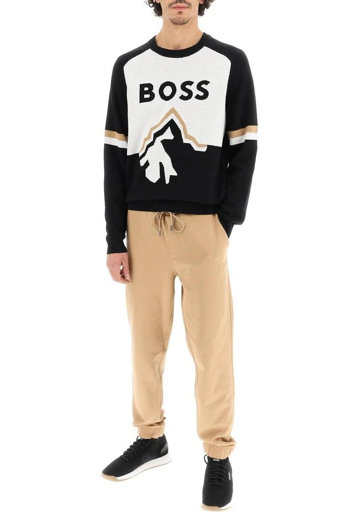 商品Hugo Boss|CREW-NECK SWEATER WITH GRAPHIC LOGO INTARSIA,价格¥874,第2张图片详细描述