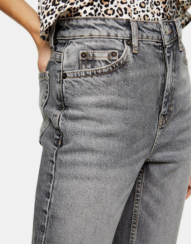 商品Topshop|Topshop straight leg rip-hem jeans in grey,价格¥196,第5张图片详细描述