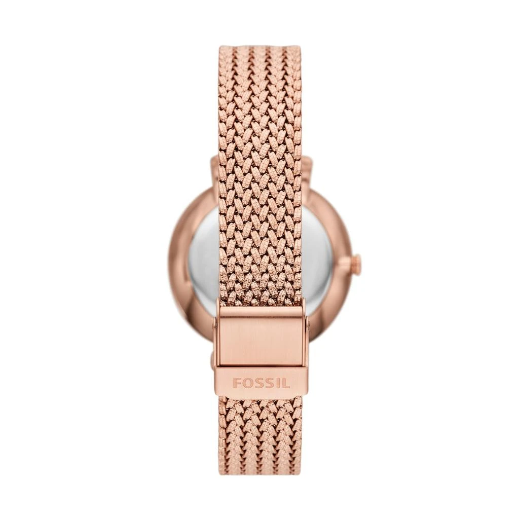 商品Fossil|Jacqueline Three-Hand Date Rose Gold-Tone Stainless Steel Mesh Watch - ES5322,价格¥1122,第3张图片详细描述