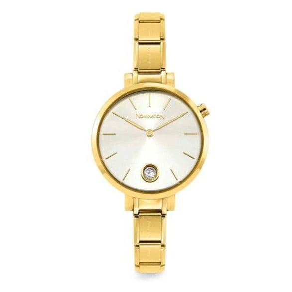 商品Nomination Italy|Nomination Ladies Paris Watch with Round Steel strap GOLD ZIRCON Silver,价格¥1170,第1张图片