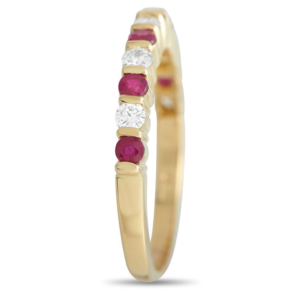 商品[二手商品] Tiffany & Co.|Tiffany & Co. 18K Yellow Gold 0.20 ct Diamond and Ruby Ring,价格¥8854,第4张图片详细描述