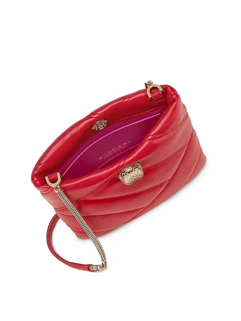 商品BVLGARI|Serpenti Matelassé Leather Phone Pouch-On-Chain,价格¥8657,第2张图片详细描述