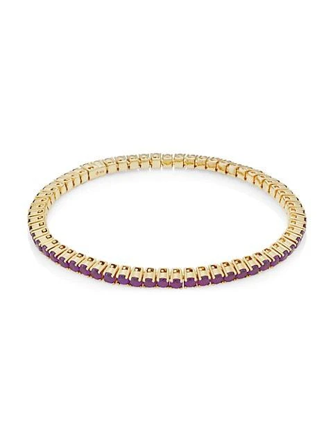 商品Adriana Orsini|Daytime Red Crystal 18K Goldplated Stretch Tennis Bracelet,价格¥1220,第1张图片