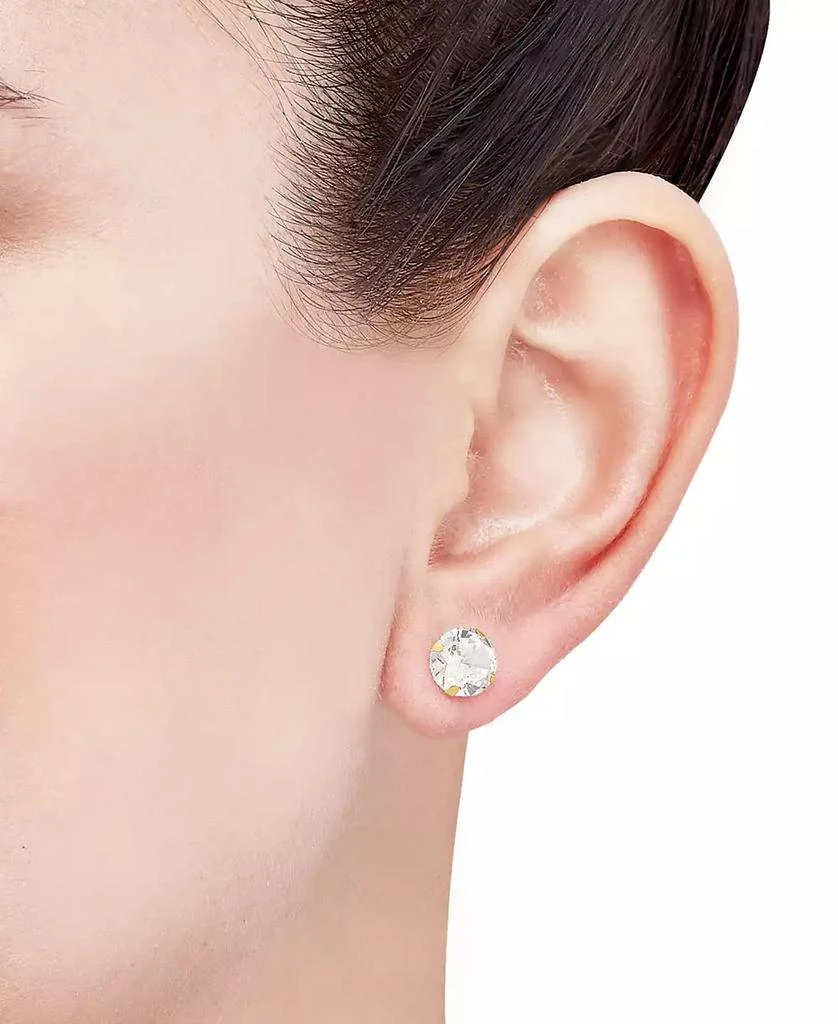 商品Macy's|Cubic Zirconia Round Stud Earrings in 14k Gold or 14k White Gold,价格¥608,第4张图片详细描述