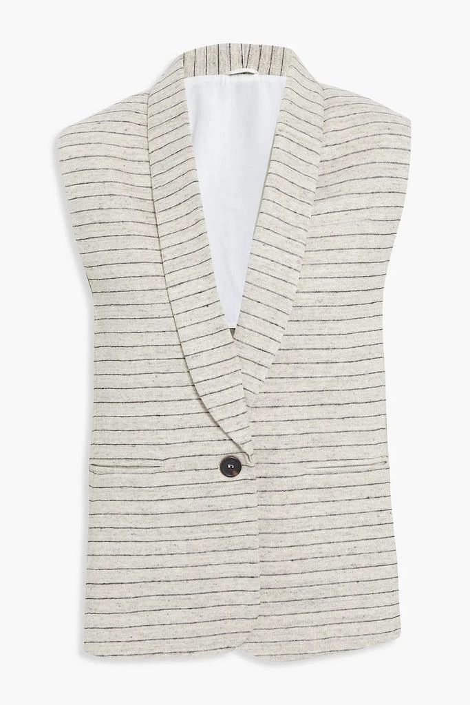 商品Brunello Cucinelli|Striped metallic linen-blend vest,价格¥3081,第1张图片