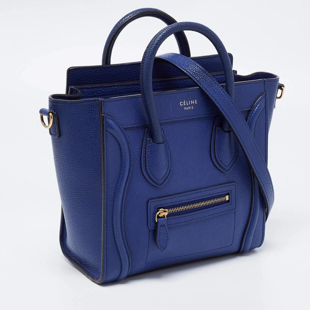 商品[二手商品] Celine|Celine Blue Leather Nano Luggage Tote,价格¥7140,第3张图片详细描述