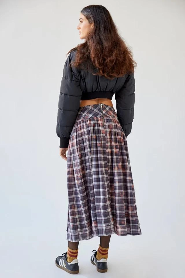 商品Urban Outfitters|UO Rachel Bleached Plaid Midi Skirt,价格¥824,第2张图片详细描述