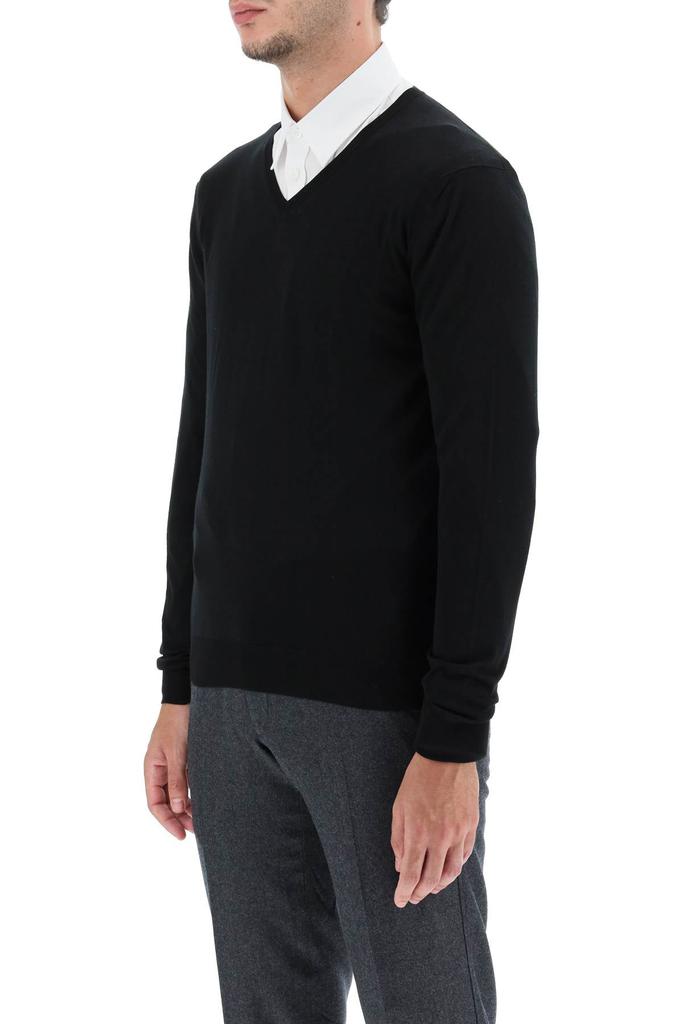 Drumohr super fine merino wool v-neck sweater商品第4张图片规格展示