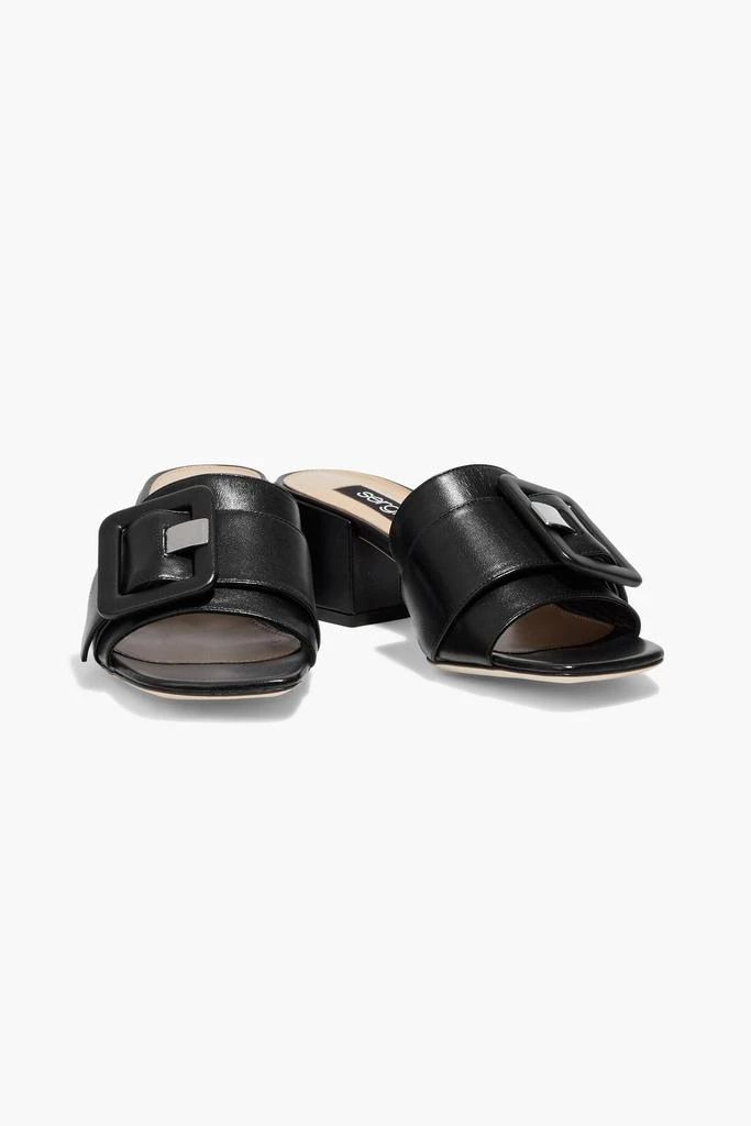 商品Sergio Rossi|Buckle-embellished leather mules,价格¥1489,第2张图片详细描述