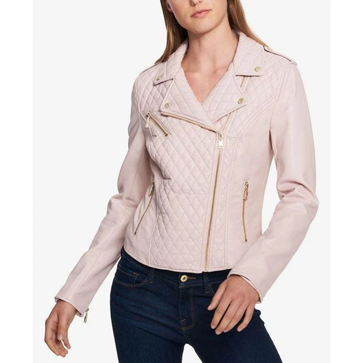 商品Tommy Hilfiger|Quilted Faux-Leather Moto Jacket, Created for Macy's,价格¥387,第1张图片