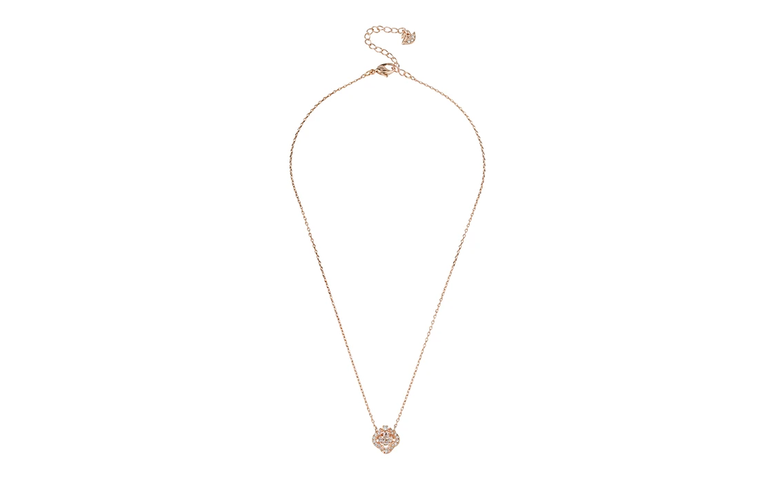 商品[国内直发] Swarovski|施华洛世奇 幸运四叶草 水晶 项链 女款 玫瑰金色,价格¥640,第7张图片详细描述