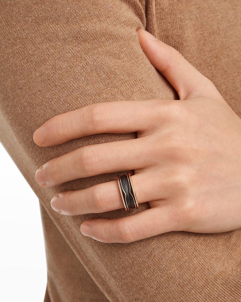 B.Zero1 Pink Gold Ring with Matte Black Ceramic, Size 60商品第2张图片规格展示
