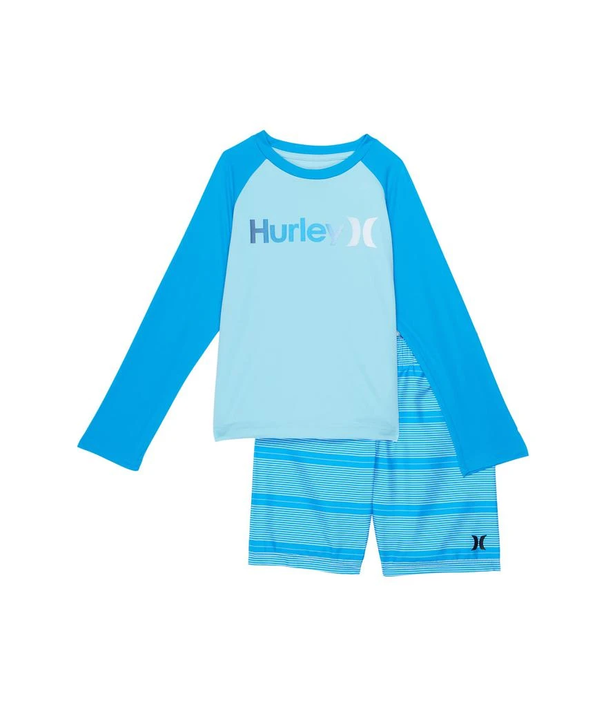 商品Hurley|UPF 50+ Long Sleeve T-Shirt & Swim Trunks Two-Piece Set (Little Kids),价格¥329,第1张图片