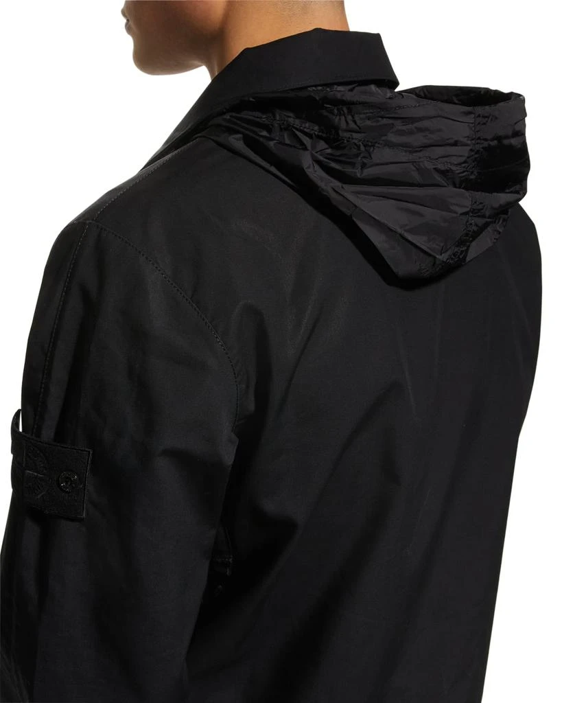 商品Stone Island|Ghost Cotton Mac Blouson Jacket with Hidden Hood,价格¥2983,第5张图片详细描述