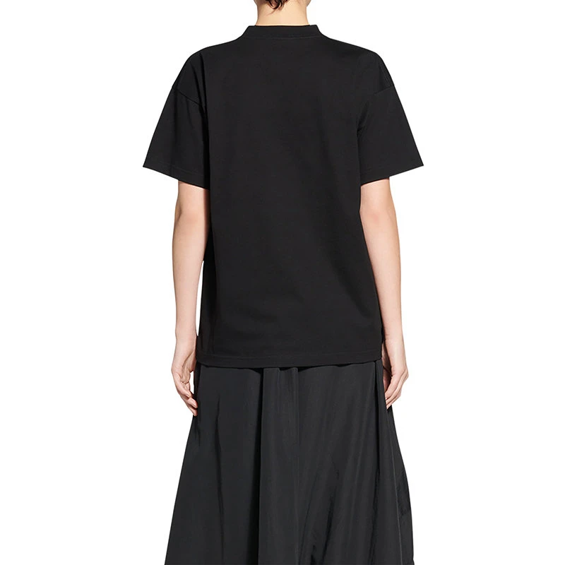 【预售3-7天】Balenciaga/巴黎世家 22年秋冬  女士黑色纯棉镶莱茵石BB PARIS ICON短袖T恤612965TMVP21073 商品