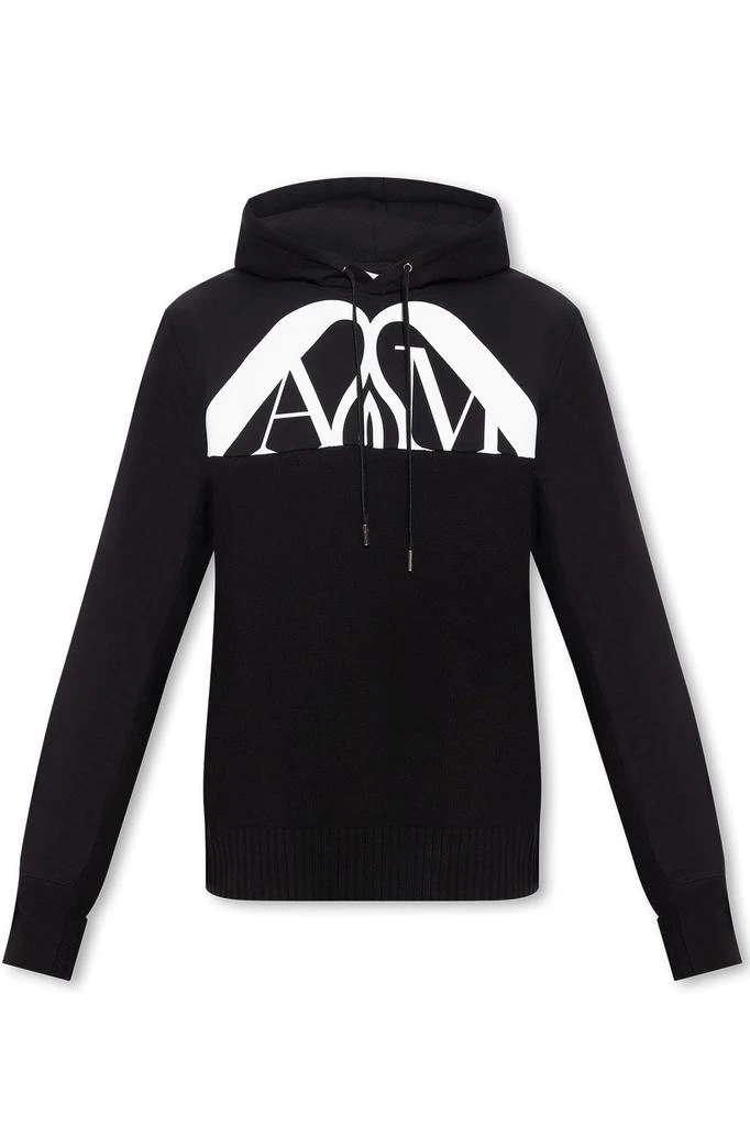 商品Alexander McQueen|Alexander McQueen Logo Printed Drawstring Hoodie,价格¥7292,第1张图片