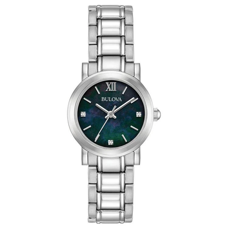 商品Bulova|Women's Diamond Dress Diamond-Accent Stainless Steel Bracelet Watch 26mm, Created for Macy's,价格¥764,第1张图片