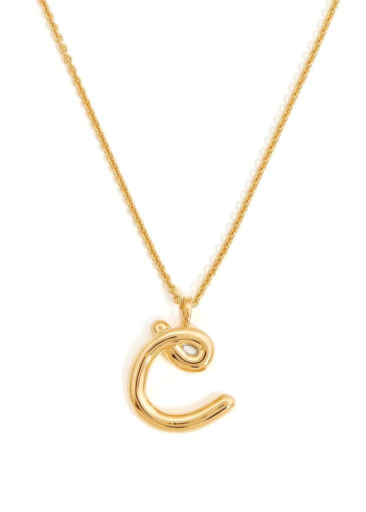 C initial 18kt gold-plated necklace商品第2张图片规格展示