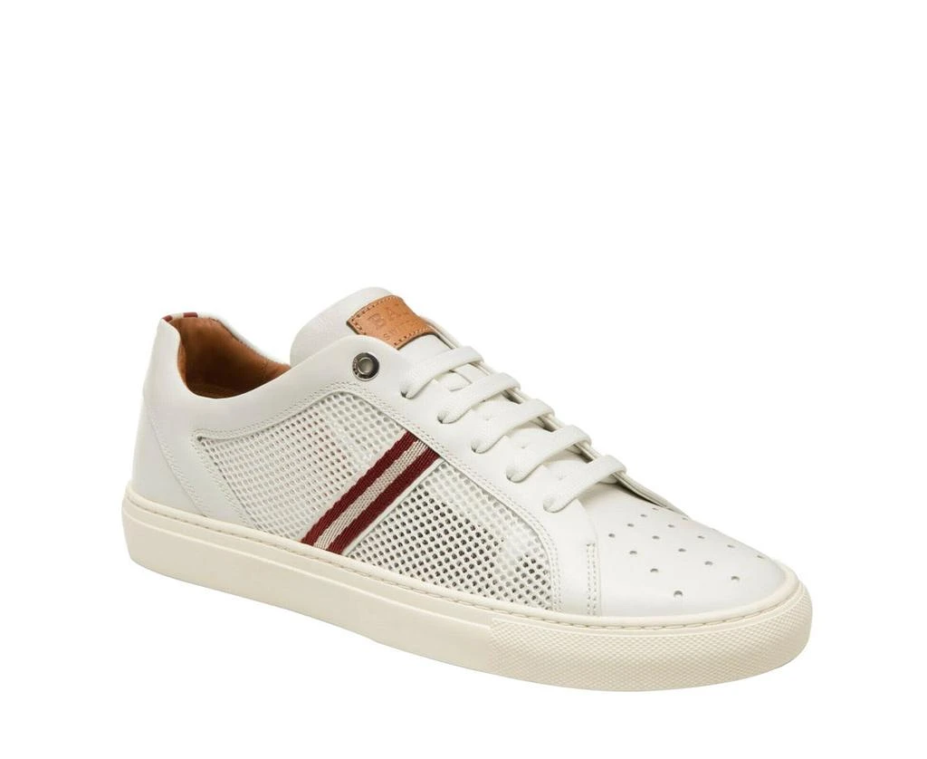 商品Bally|Bally Men's White Calf Leather Sneakers With Red Beige Herk-U-07 (7 D US),价格¥3157,第1张图片