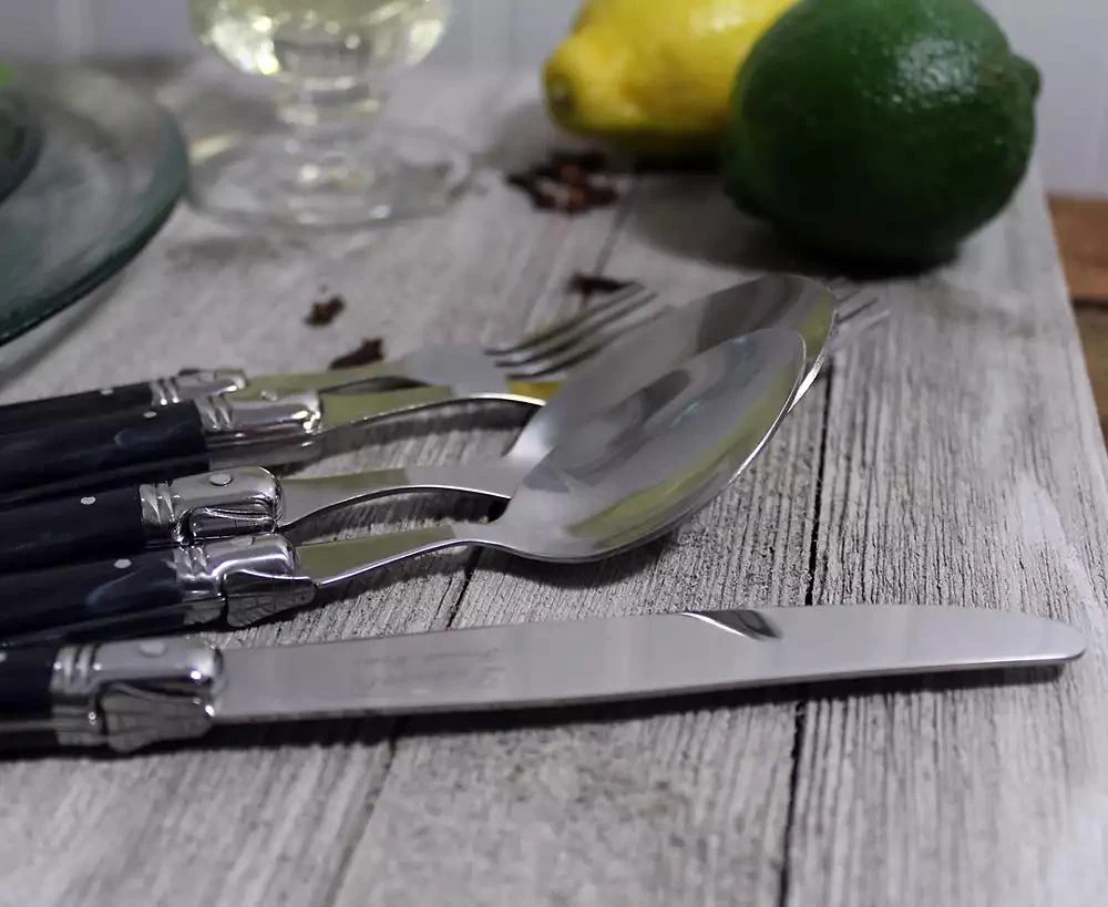 商品French Home|Laguiole 20 Piece Stainless Steel Flatware Set, Service for 4,价格¥760,第4张图片详细描述