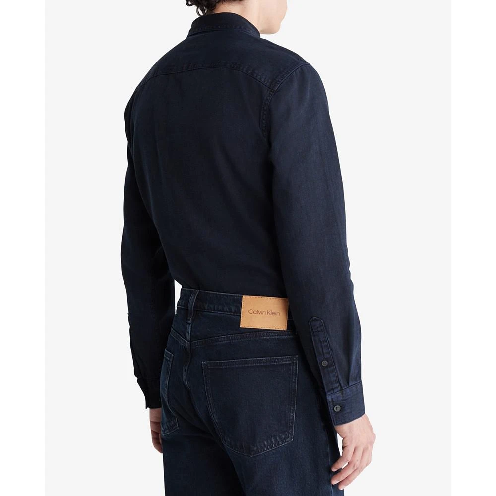 商品Calvin Klein|Men's Blue Black Stone Denim Shirt,价格¥330,第2张图片详细描述